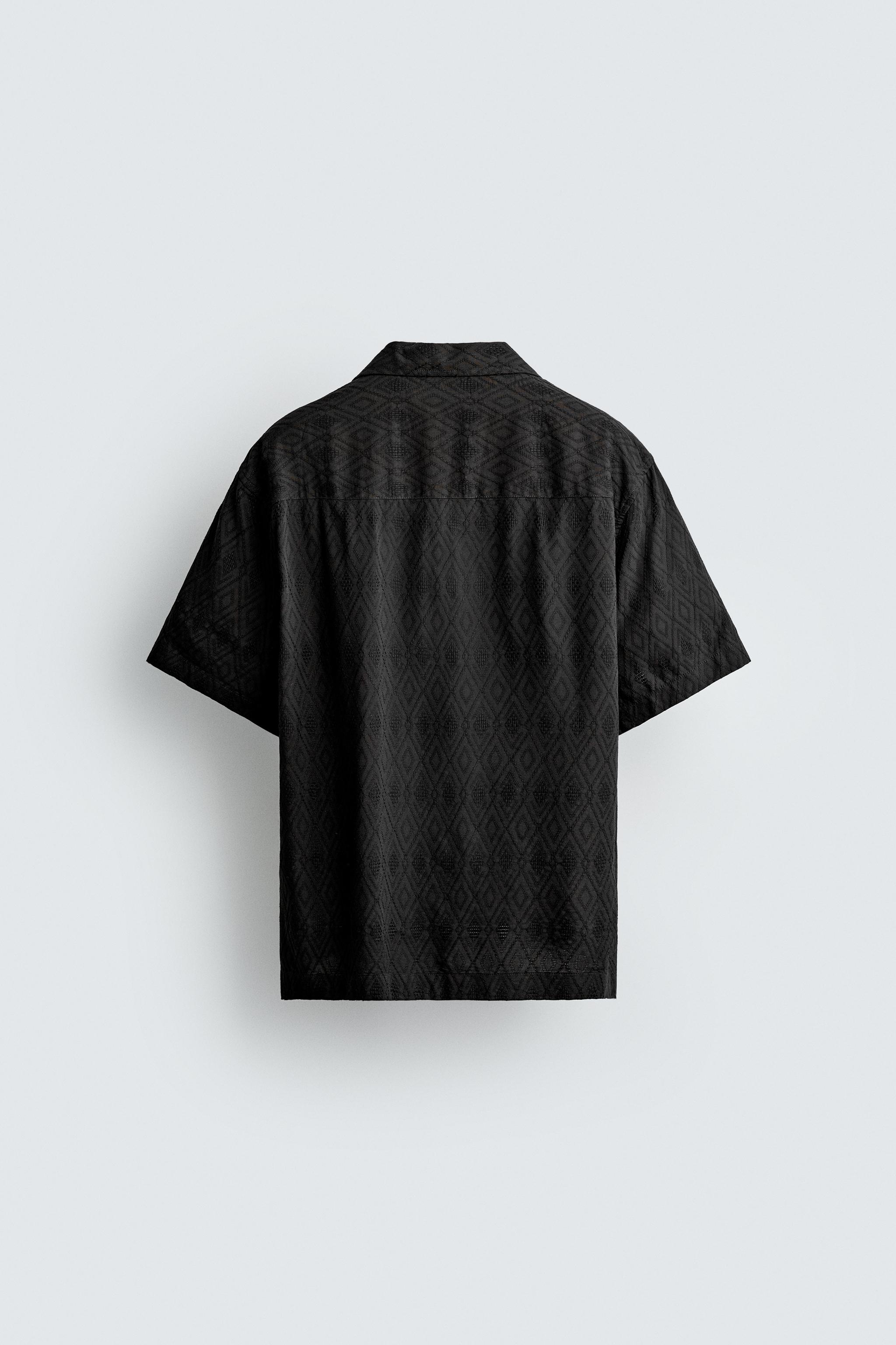 CHEMISE RELAXED FIT JACQUARD GÉOMÉTRIQUE